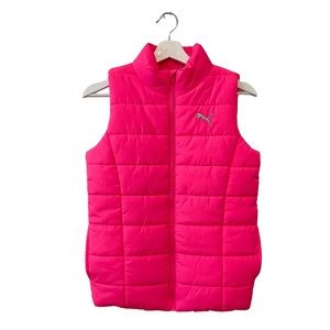Puma Girl’s Neon Pink Quilted Puffer Vest M